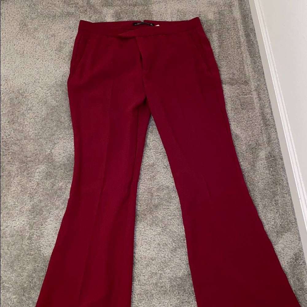 Zara Burgundy Wide leg pant